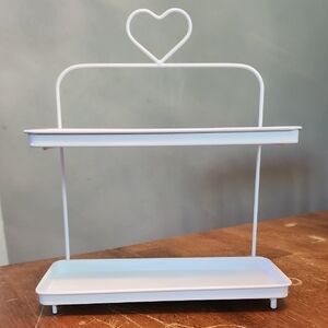 White Heart-Shaped Two-Tier Stand